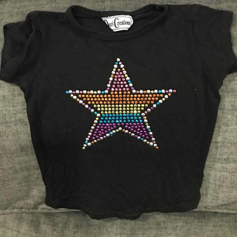 girls sparkly star short sleeve top!